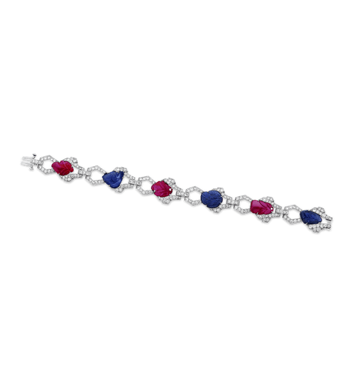 Art Deco Ruby & Sapphire Bracelet
