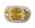 Fancy Intense Greenish-Yellow Diamond Ring, 6.16 Carats