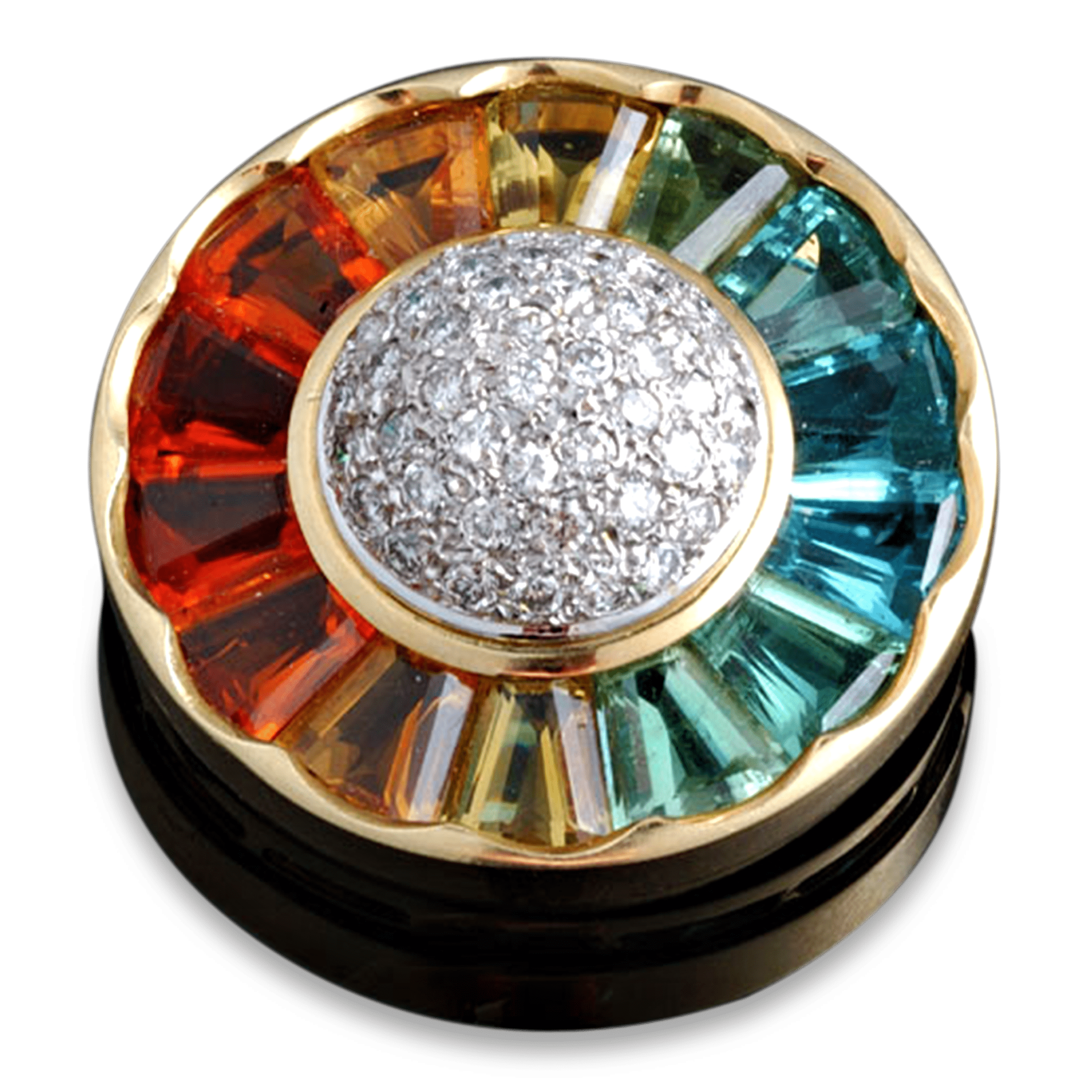 Multi-Colored Gemstone Brooch