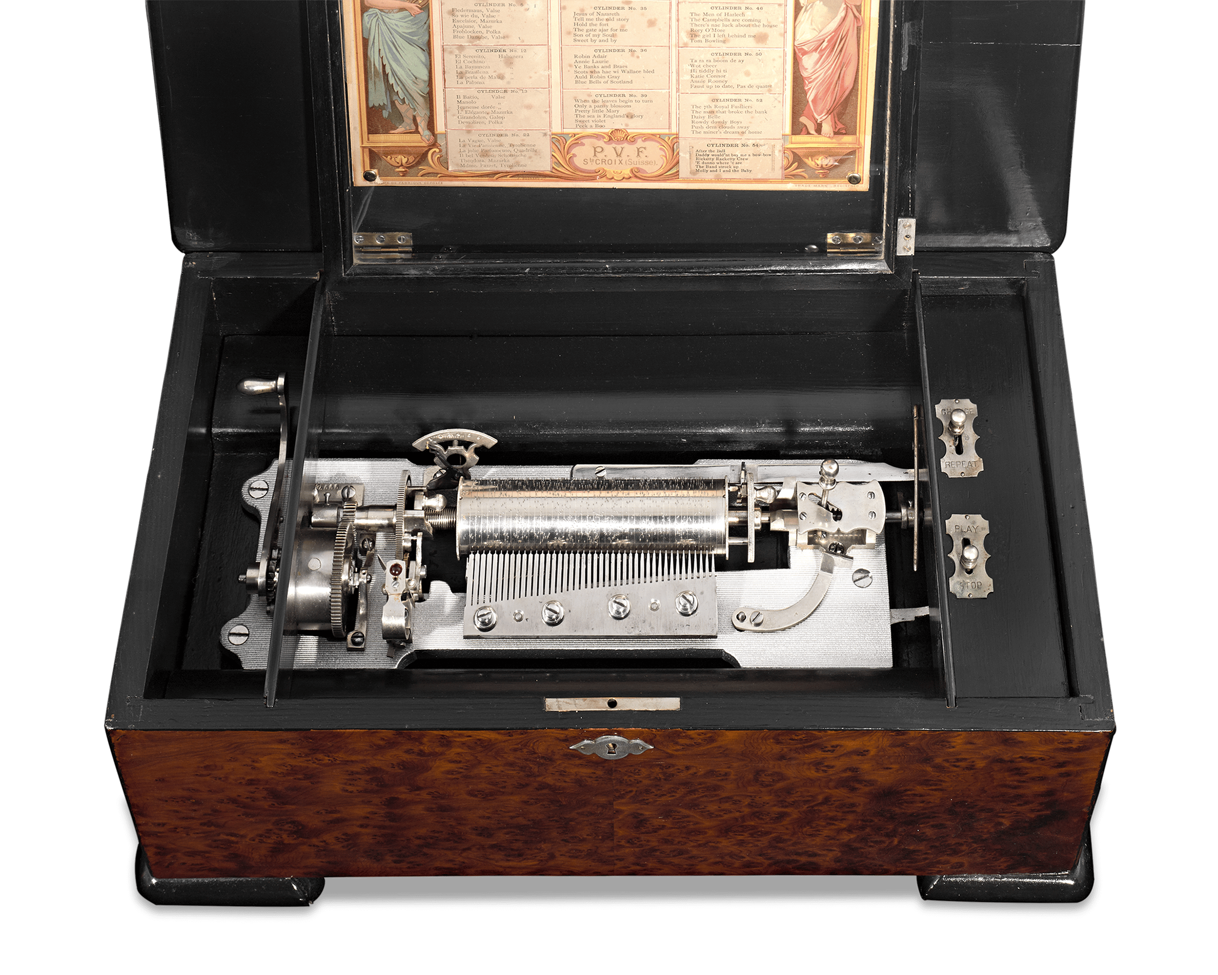 Interchangeable Cylinder Music Box by Paillard