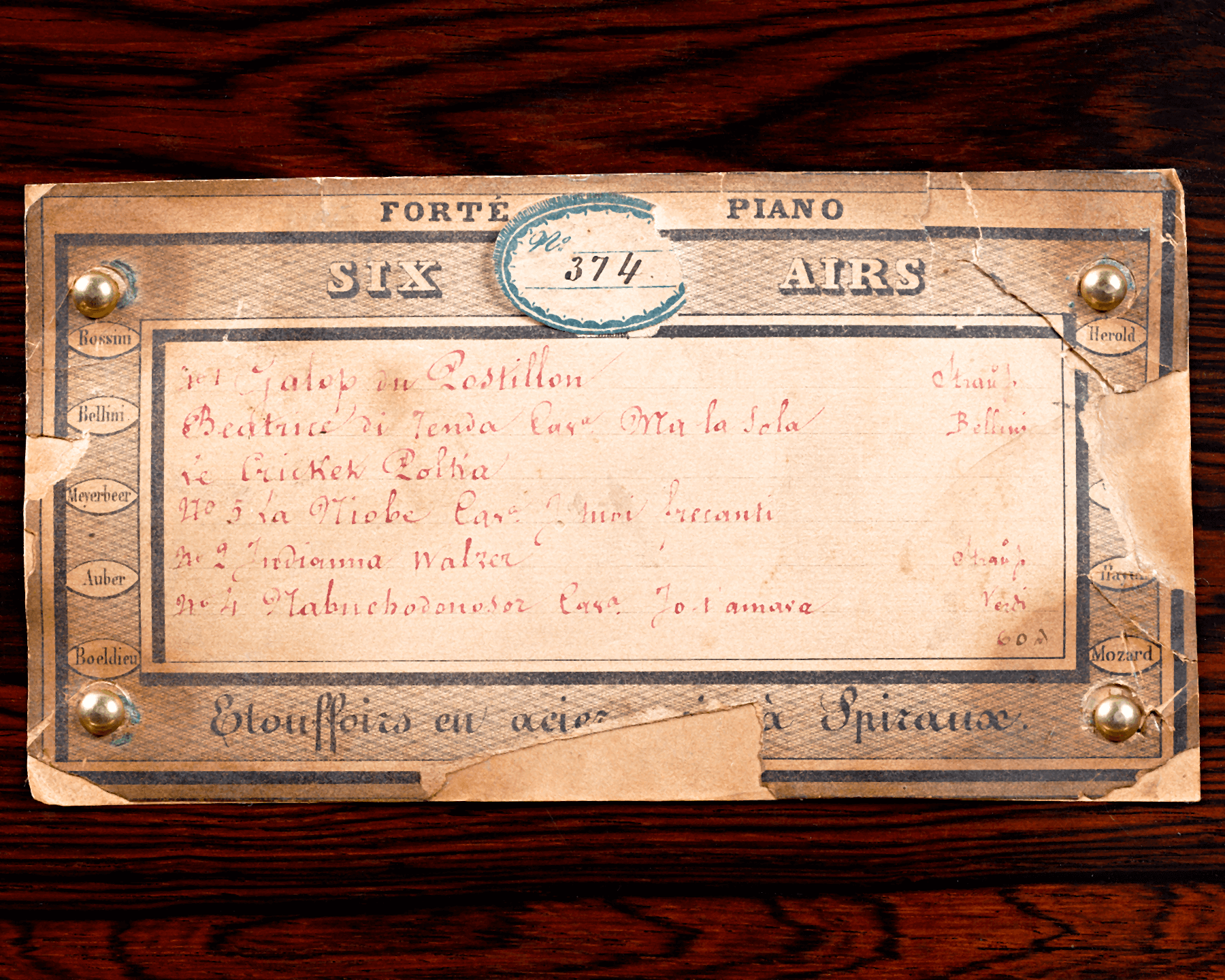 Piano-Forte Cylinder Music Box