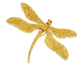 Fancy Vivid Yellow Diamond Dragonfly Brooch