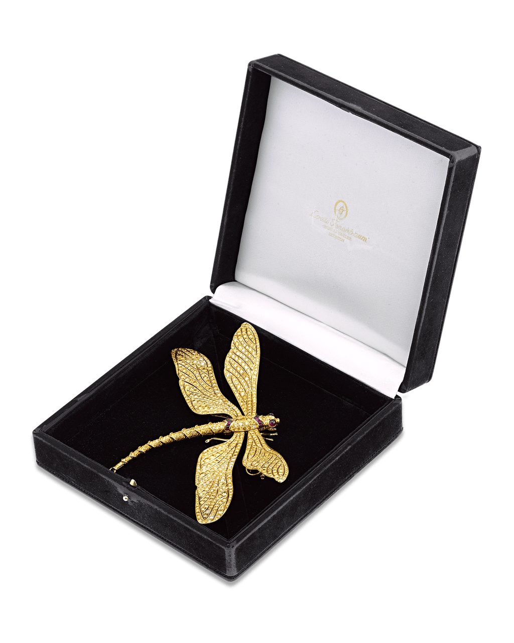 Fancy Vivid Yellow Diamond Dragonfly Brooch