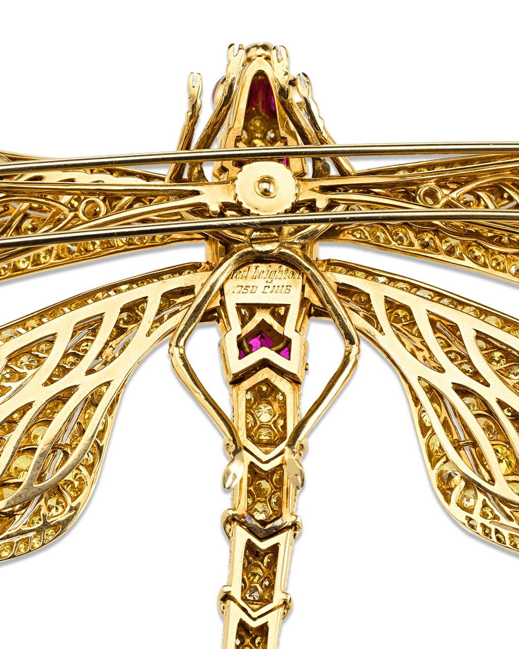 Fancy Vivid Yellow Diamond Dragonfly Brooch