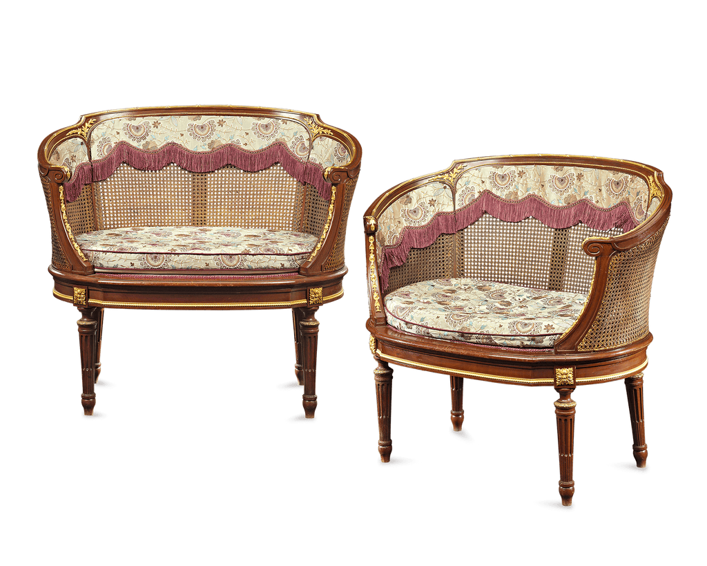 Louis XV-Style French Caned Settees