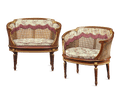 Louis XV-Style French Caned Settees