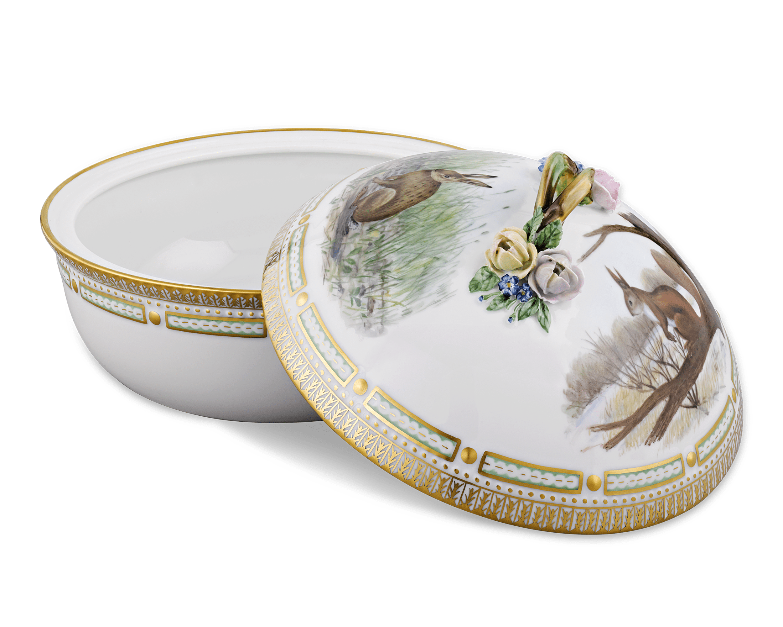 Flora Danica Game Series Covered Vegetable Dish