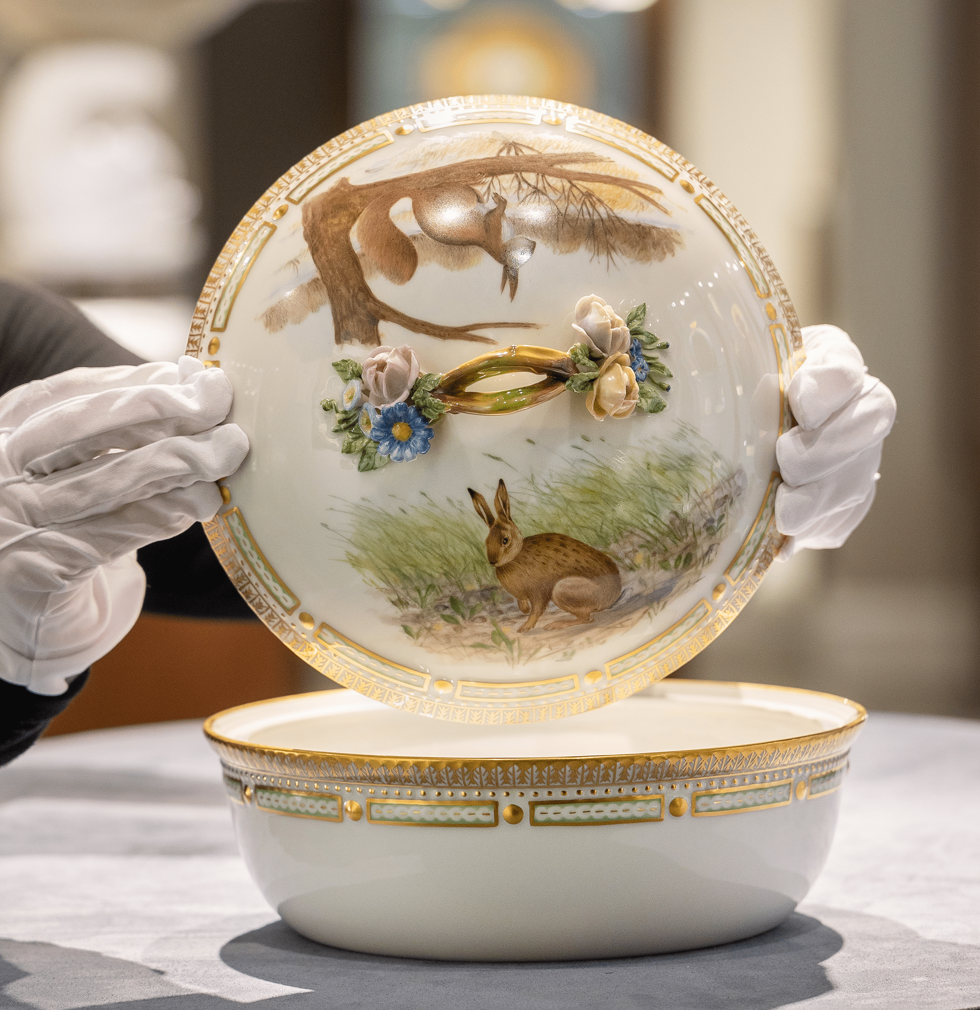 Flora Danica Game Series Covered Vegetable Dish