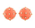 Tiffany & Co. Coral and Diamond Earrings