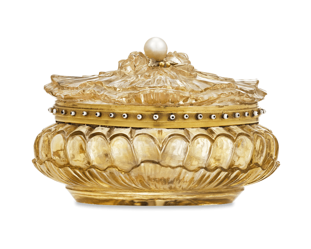Carved Citrine Pill Box