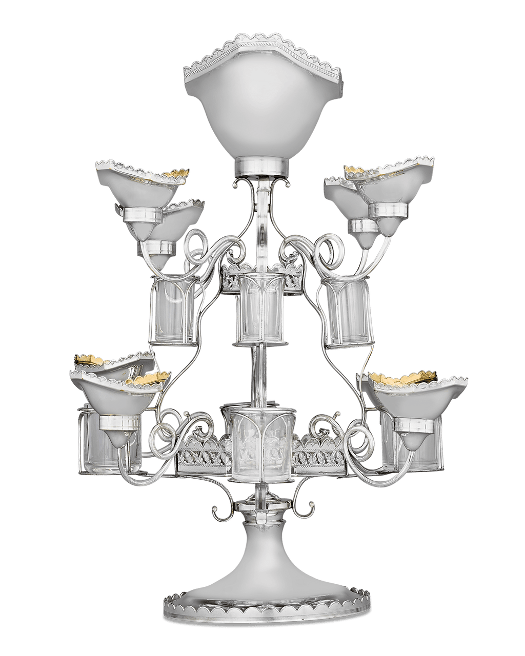 Revolving Old Sheffield Silver Plate Epergne