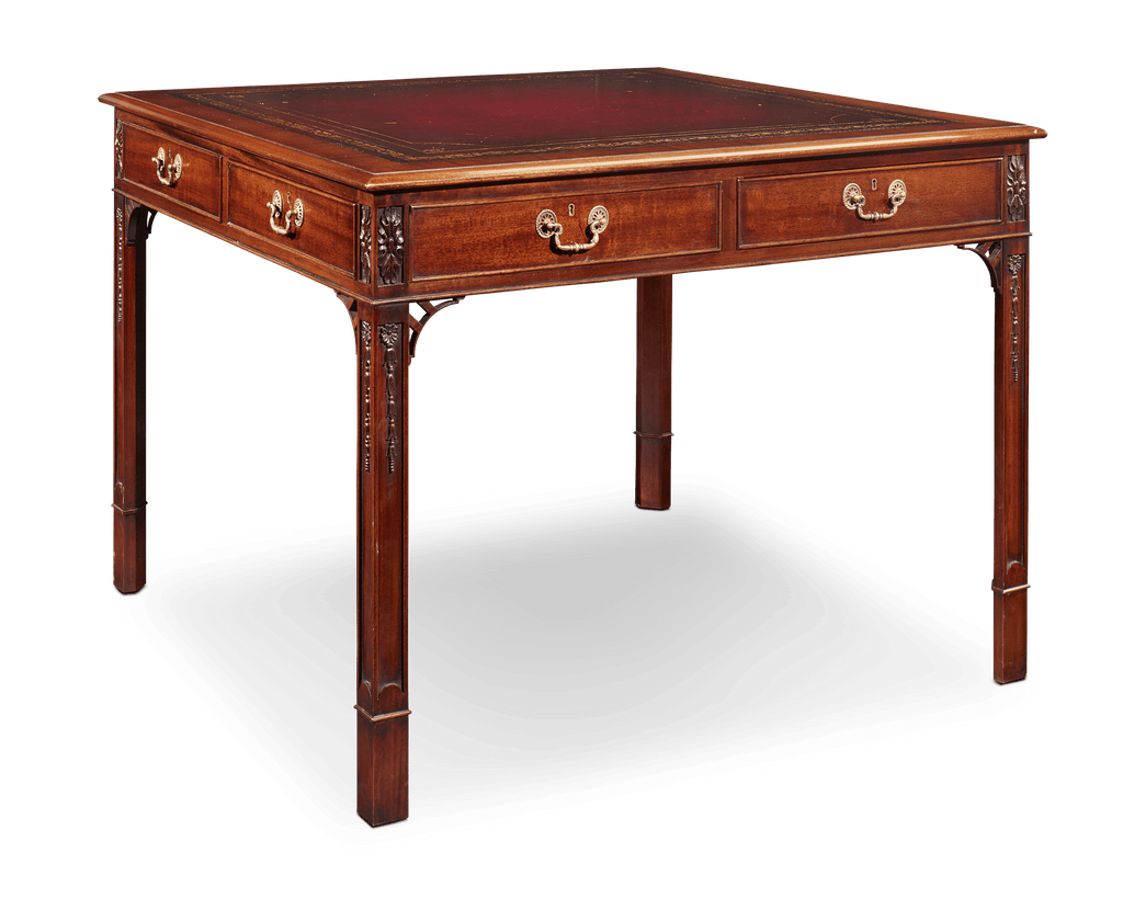 Regency-Style Mahogany Leather-Topped Table
