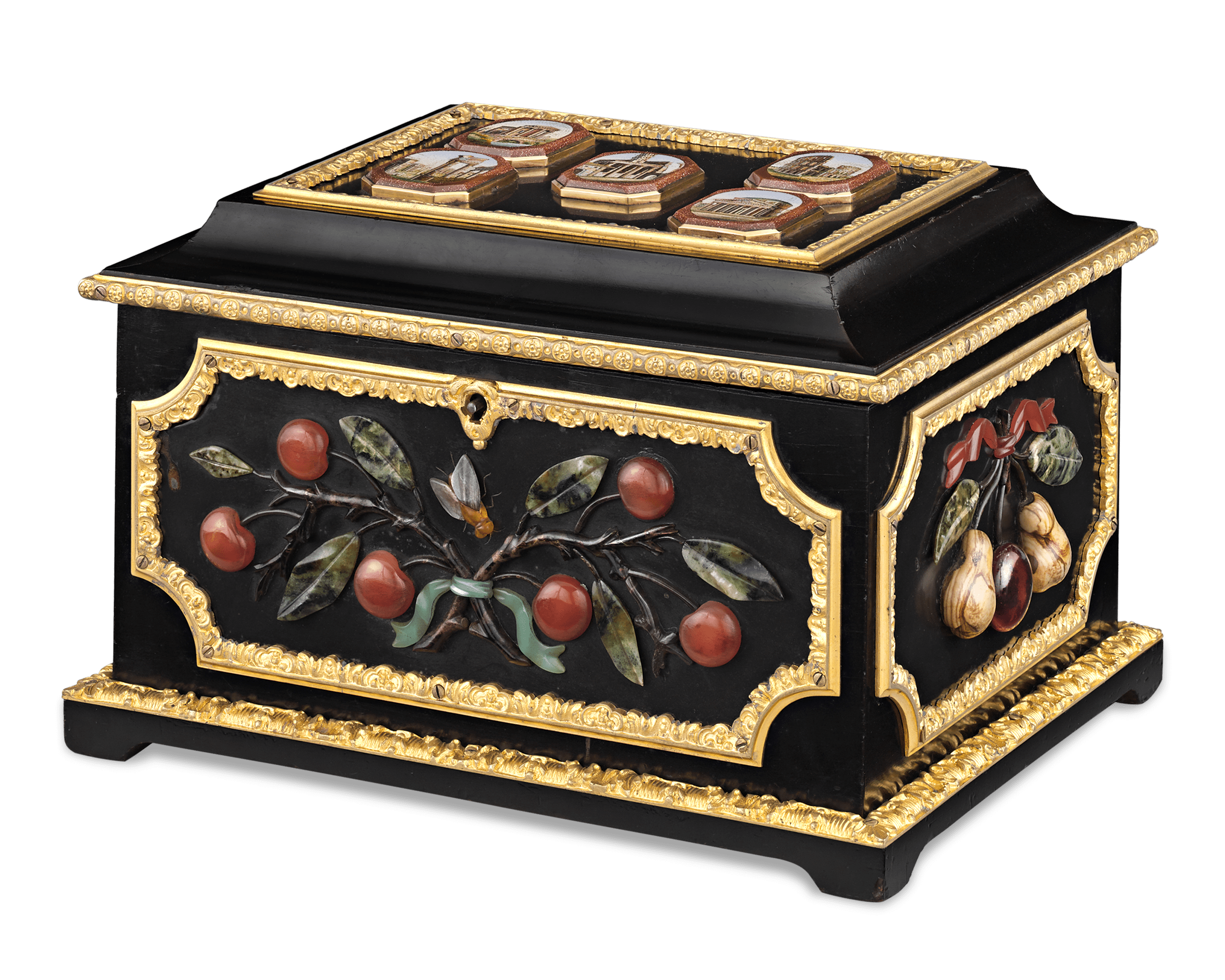Micromosaic and Pietre Dure Grand Tour Casket