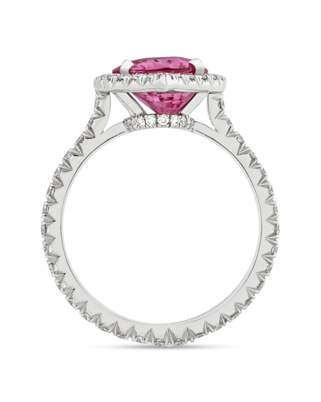 Untreated Pink Sapphire Ring, 4.03 Carats