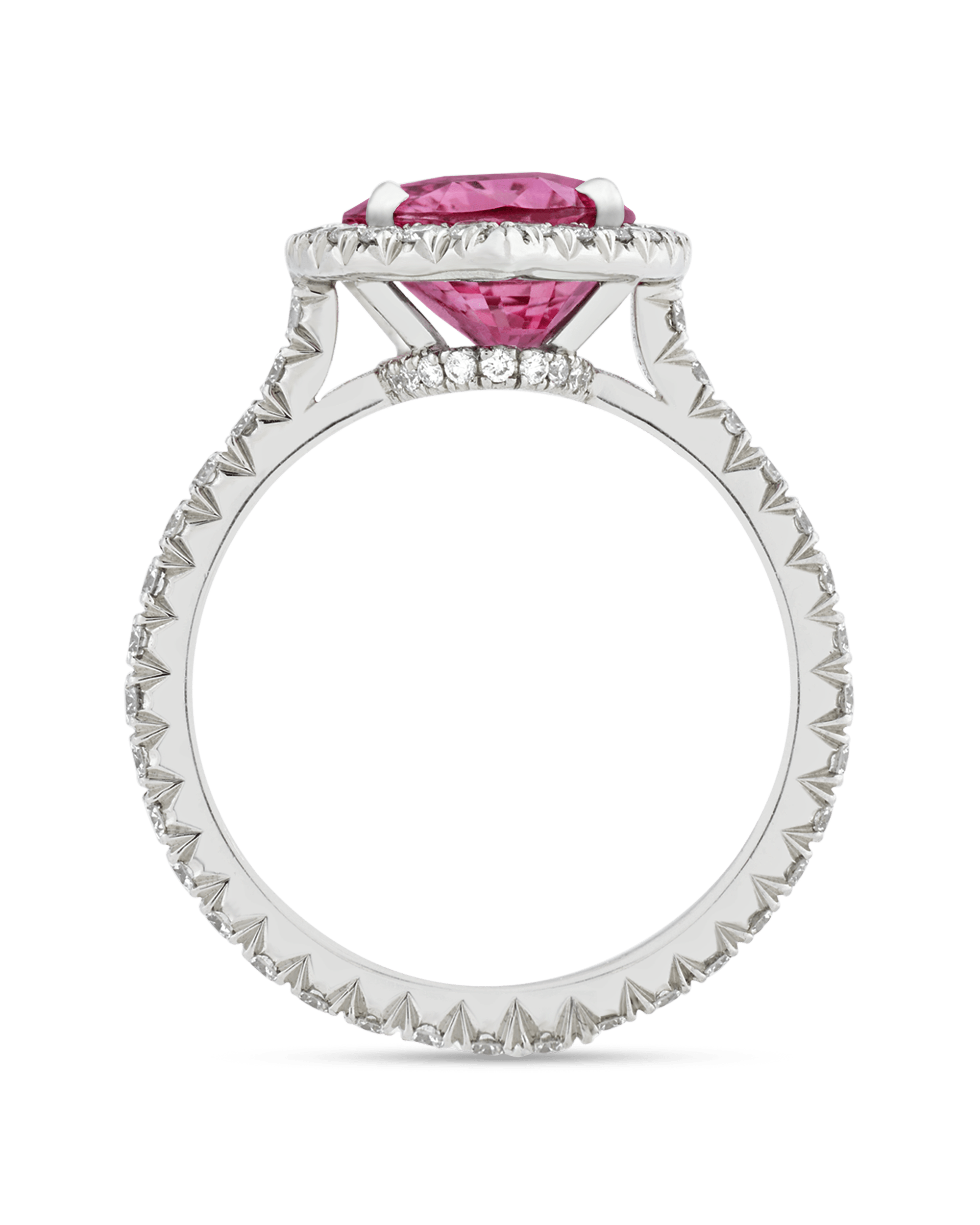 Untreated Pink Sapphire Ring, 4.03 Carats