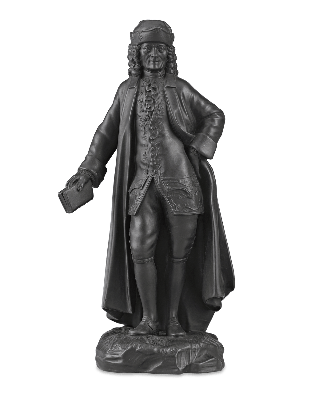 Black Basalt Figure of Voltaire by Wedgwood