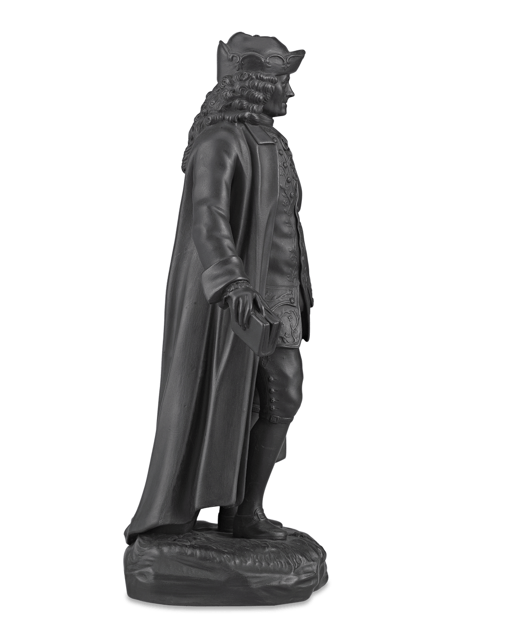 Black Basalt Figure of Voltaire by Wedgwood