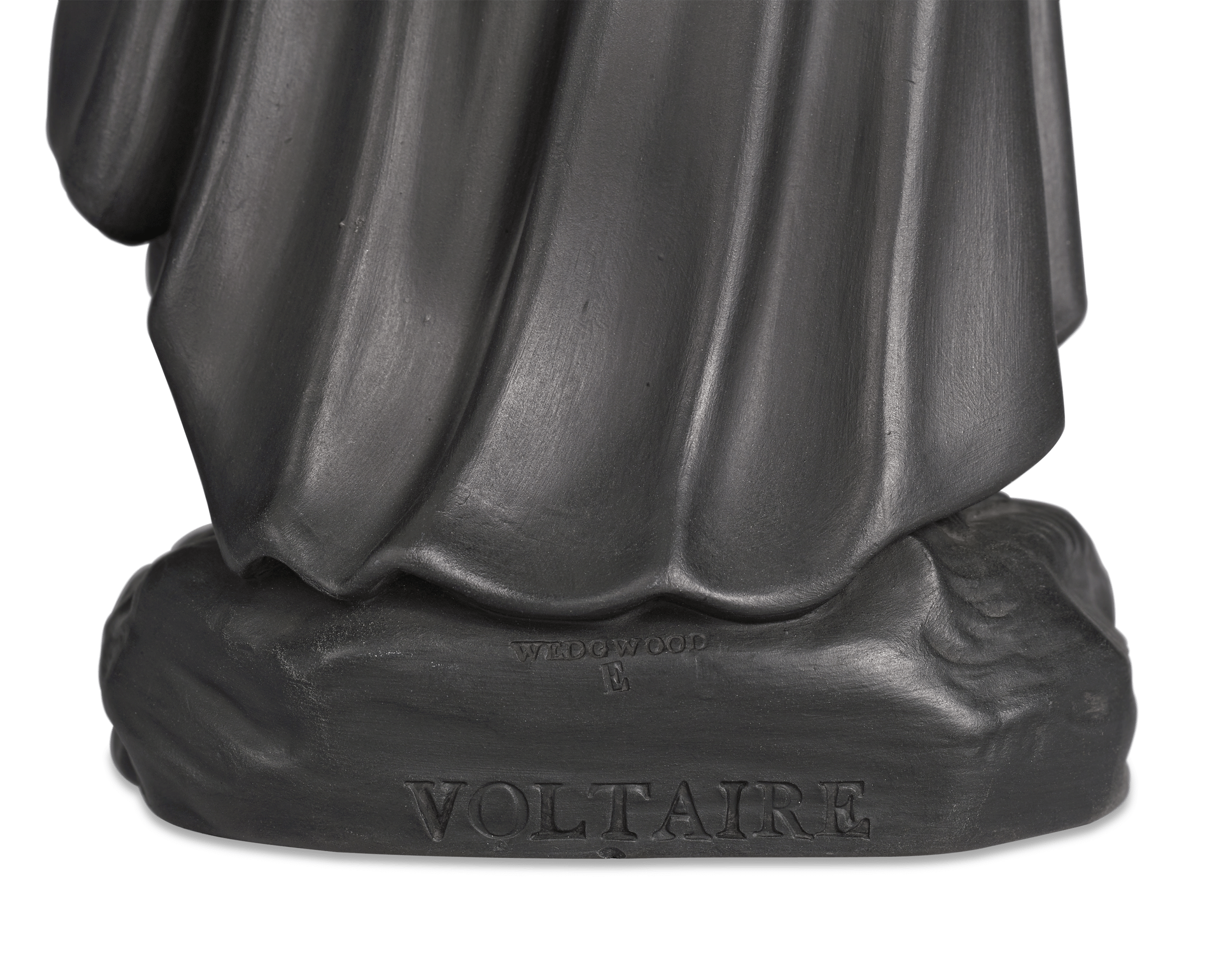Black Basalt Figure of Voltaire by Wedgwood