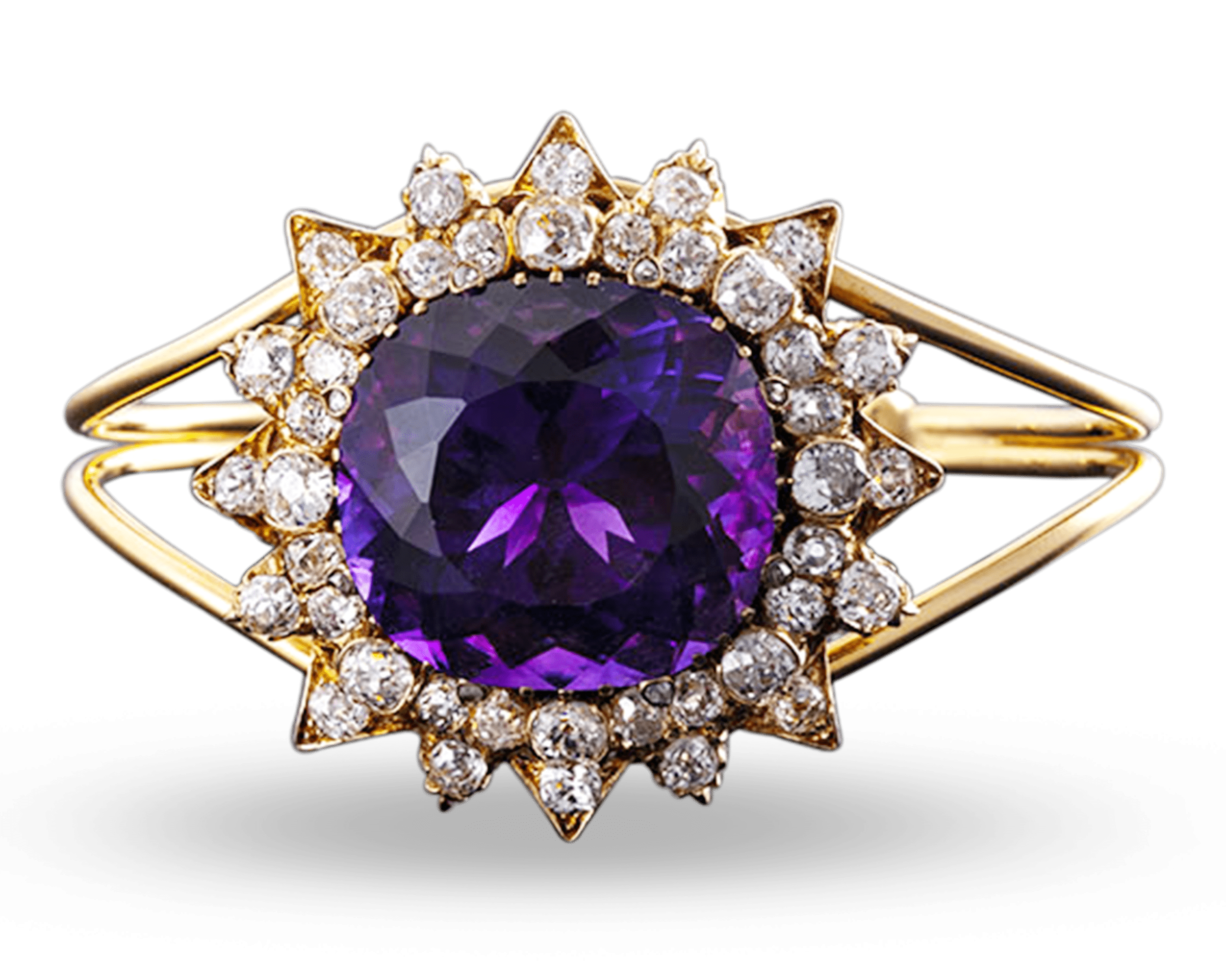Amethyst and Diamond Bangle Bracelet, 50.00 Carats