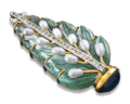 Seaman Schepps Aquamarine Leaf Brooch
