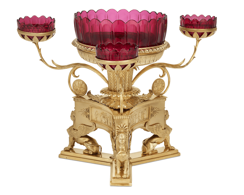 Regency Crystal and Ormolu Epergne