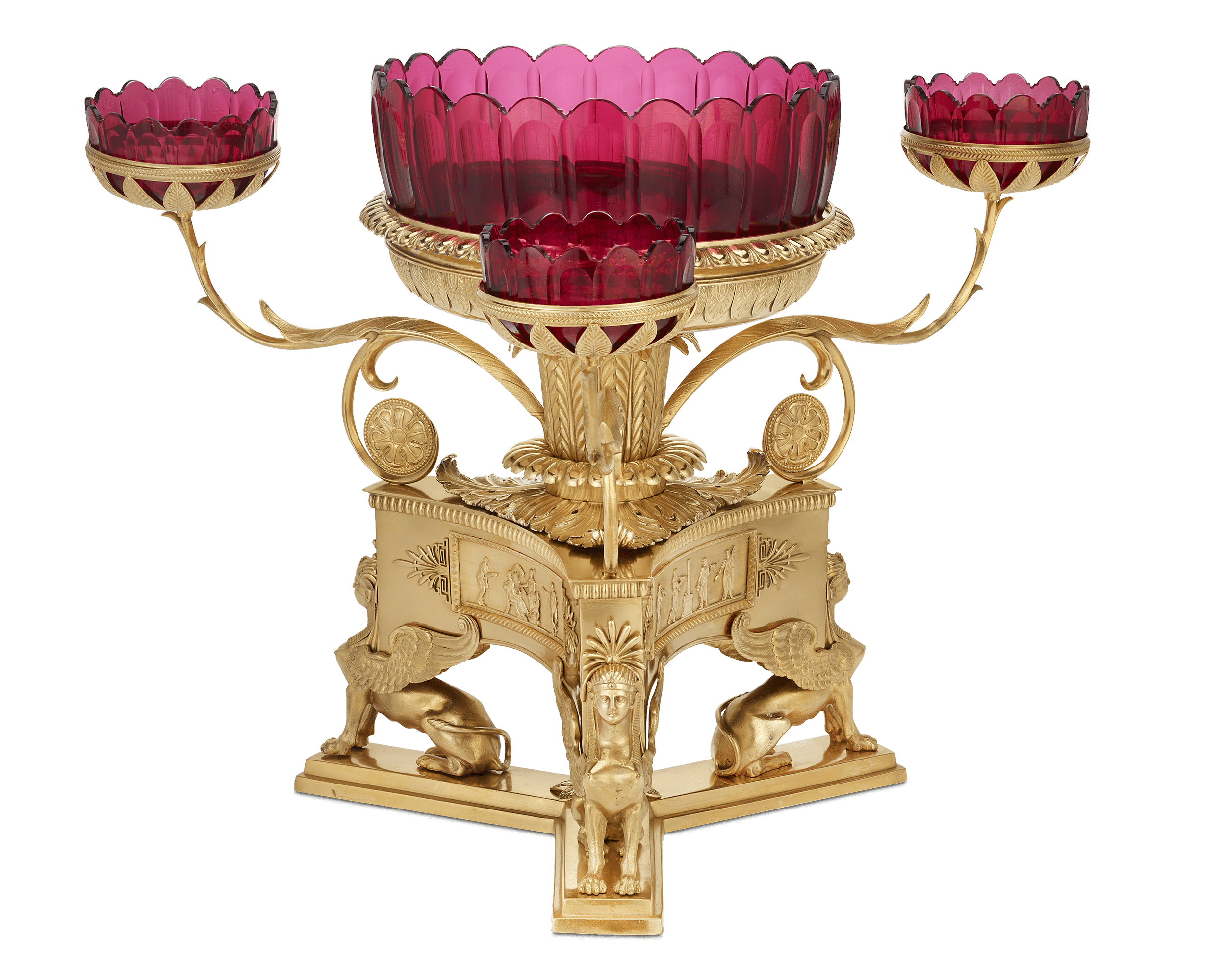 Regency Crystal and Ormolu Epergne