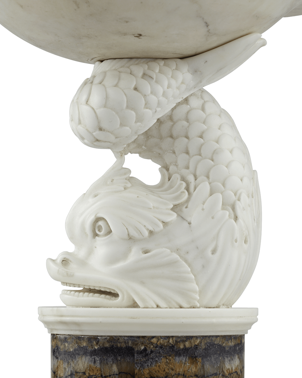 George III Marble and Blue John Dolphin Tazza