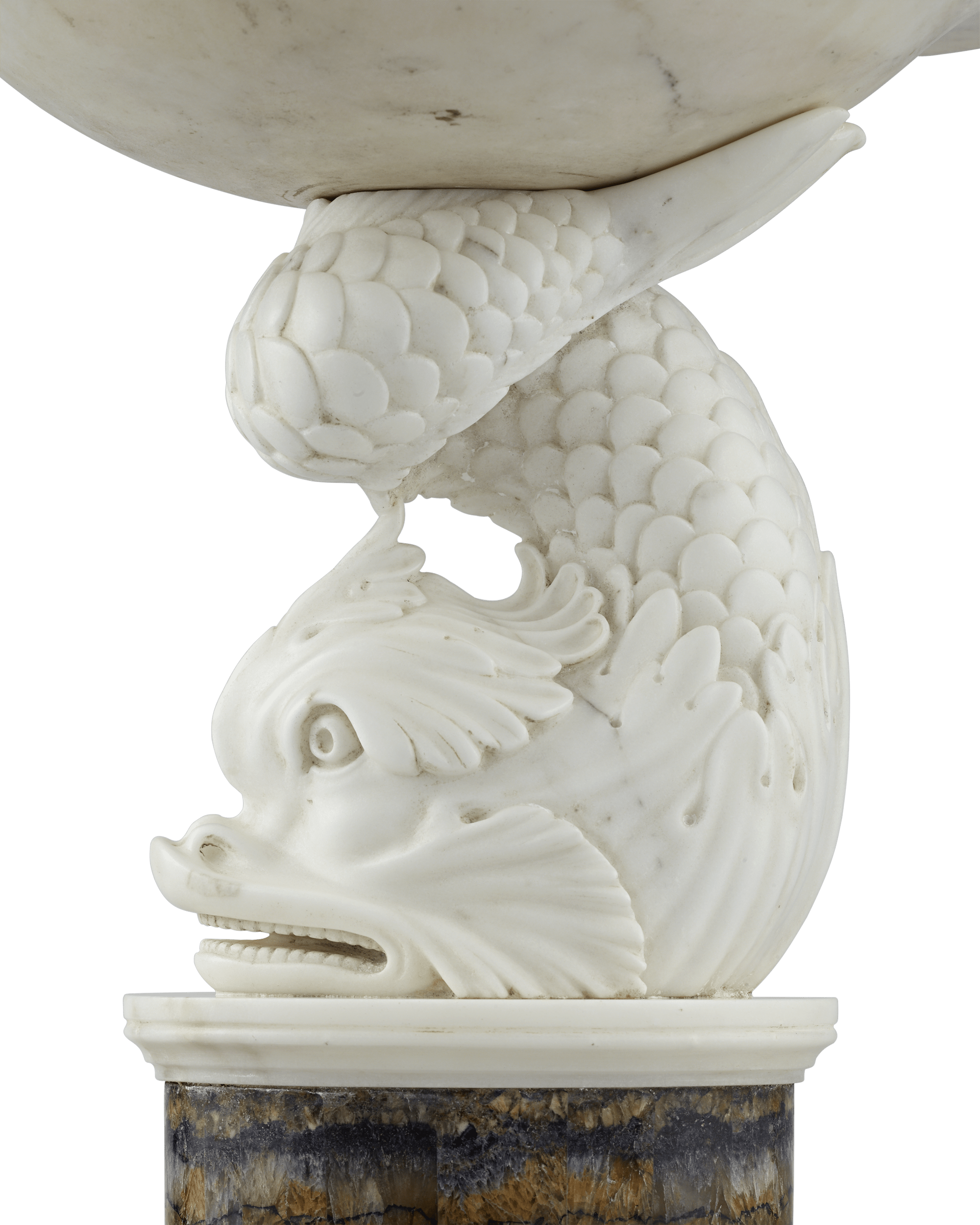 George III Marble and Blue John Dolphin Tazza