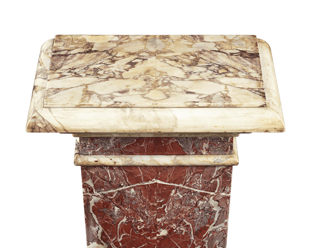 Rouge de France Marble Pedestal, 18th Century