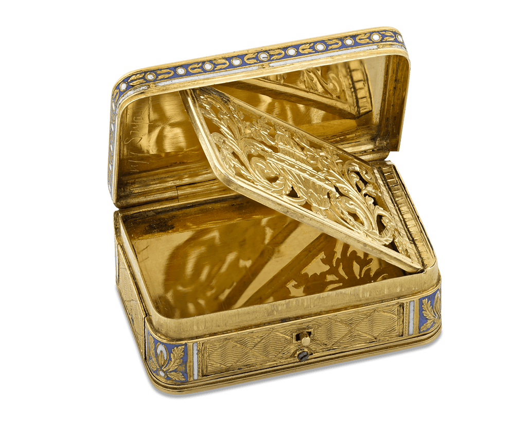Swiss Gold and Enamel Musical Vinaigrette