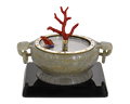 Coral and Jade Koi Fish Mystery Clock