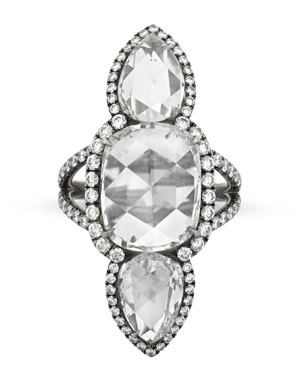 White Diamond North-South Ring, 7.98 Carats