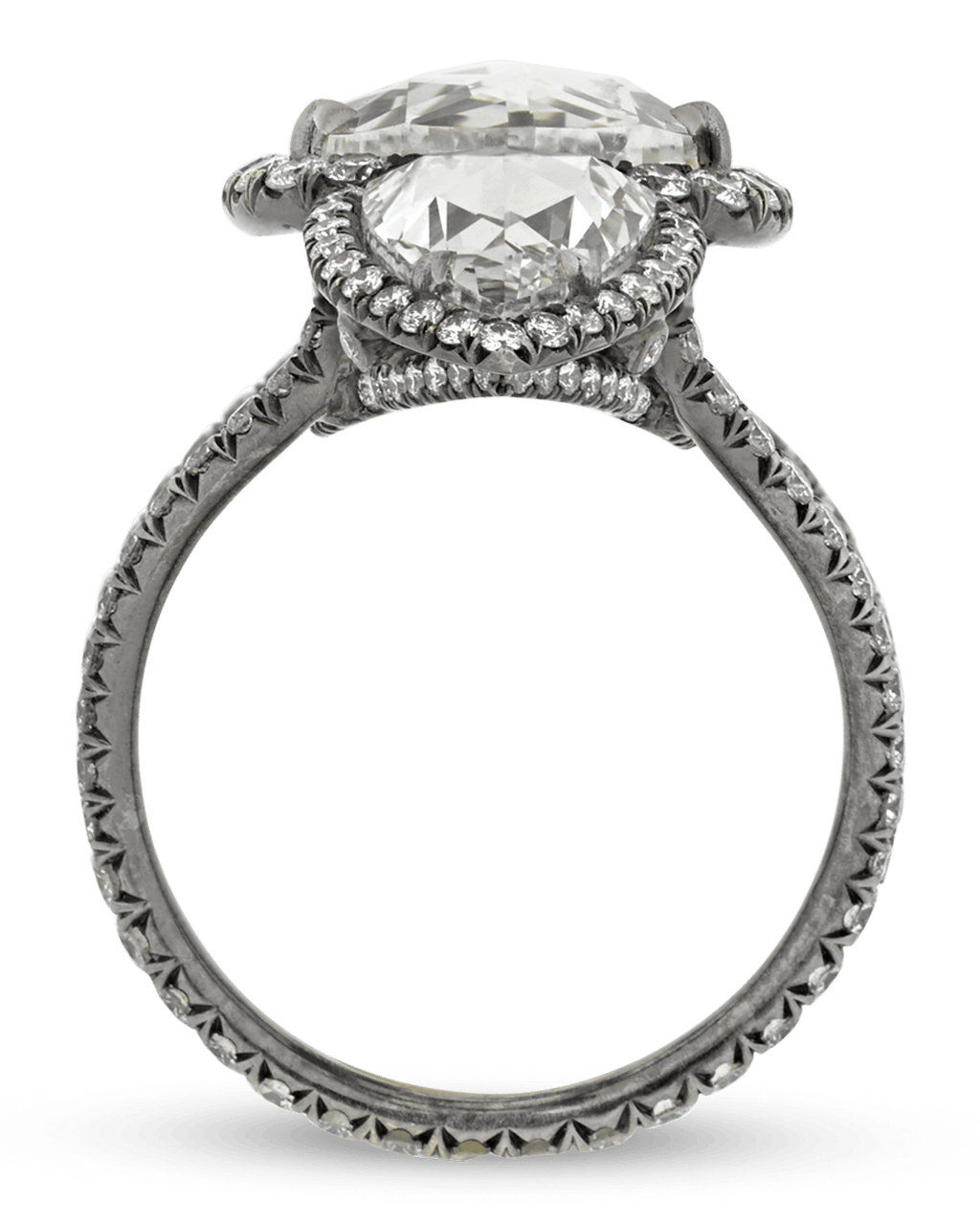 White Diamond North-South Ring, 7.98 Carats