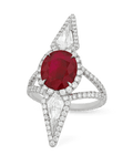Burma Pigeon-Blood Ruby and Diamond Ring, 3.16 Carats