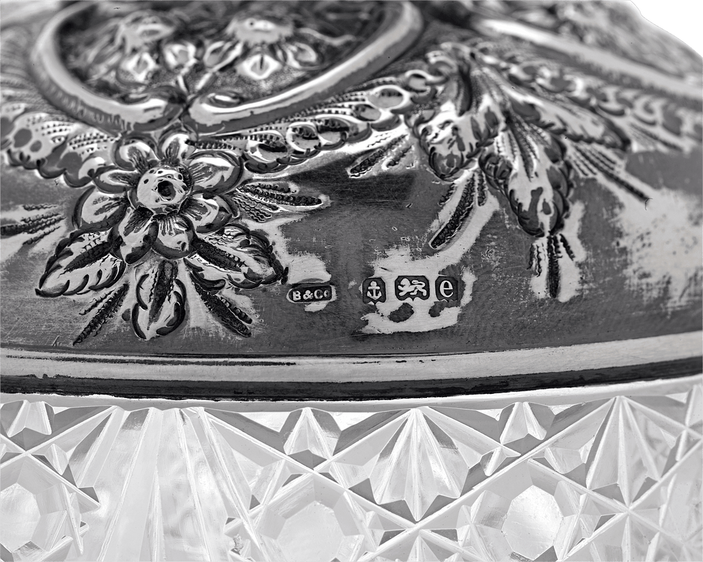 Birmingham Silver and Cut Glass Perfume Bottle