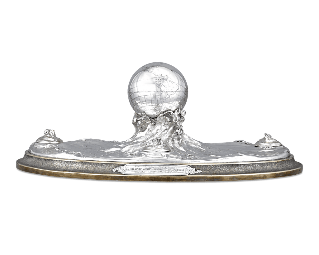 Sterling Silver Globe Inkwell Centerpiece by Tiffany & Co.