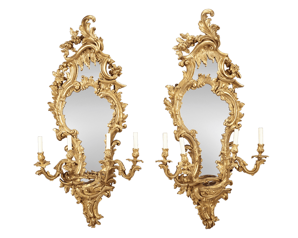 Louis XV Giltwood Mirrored Girandoles