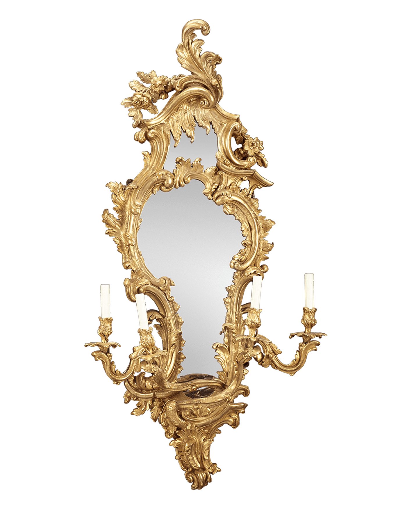 Louis XV Giltwood Mirrored Girandoles