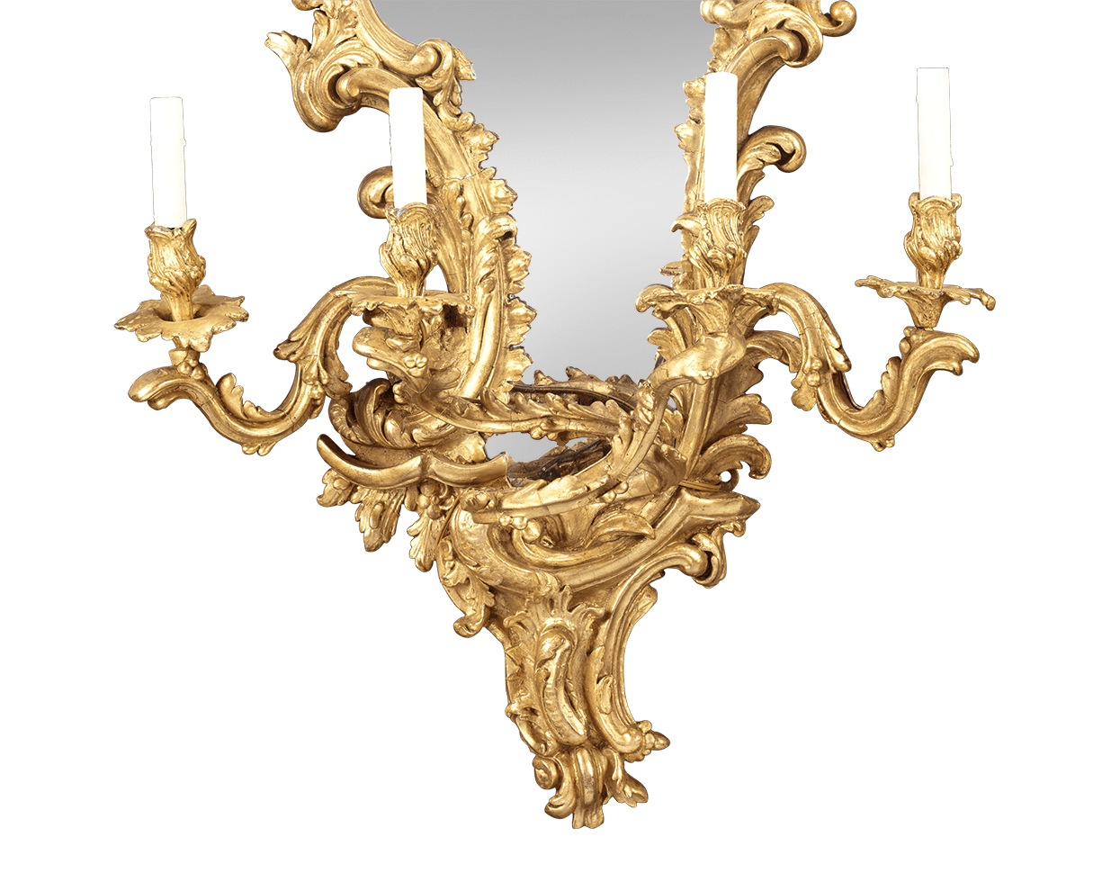Louis XV Giltwood Mirrored Girandoles