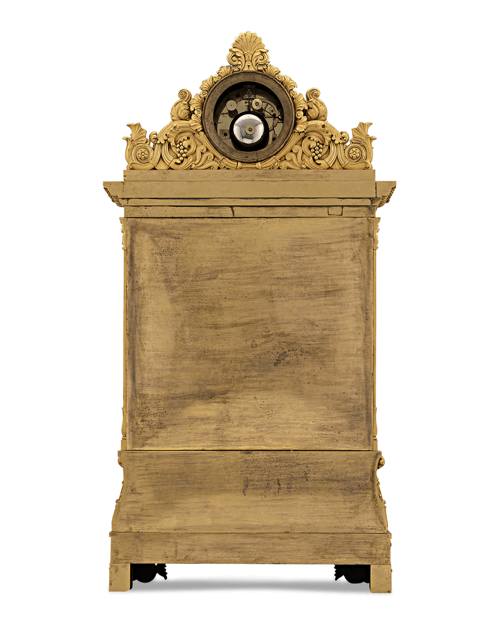 French Restoration Bronze and Porcelain Mantel Clock