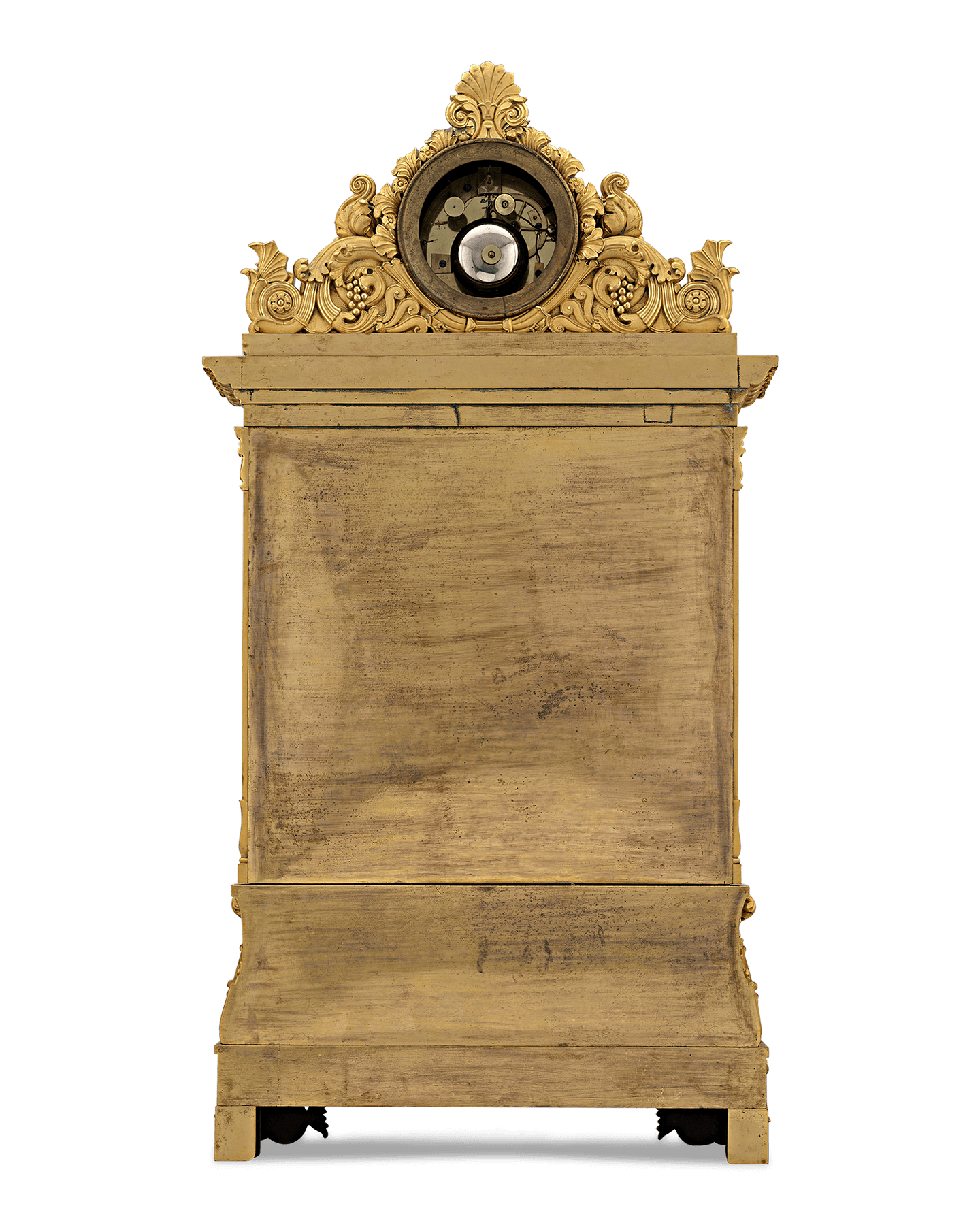 French Restoration Bronze and Porcelain Mantel Clock
