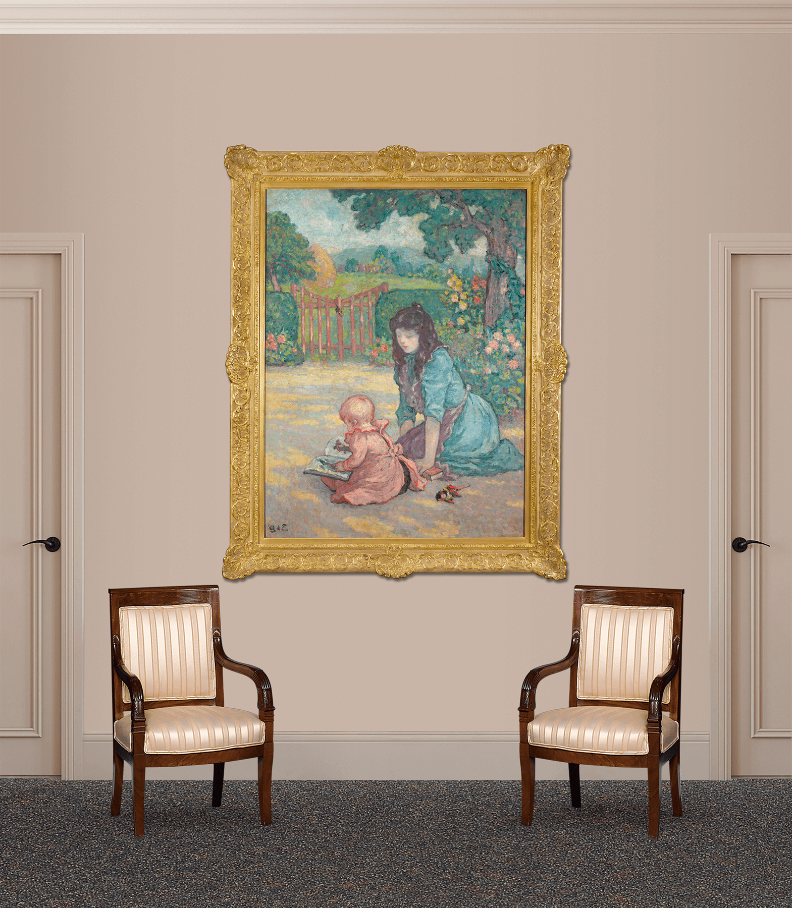 La lecture au jardin by Georges d'Espagnat