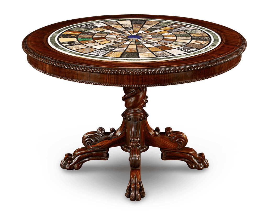 Regency Rosewood Marble Specimen Table