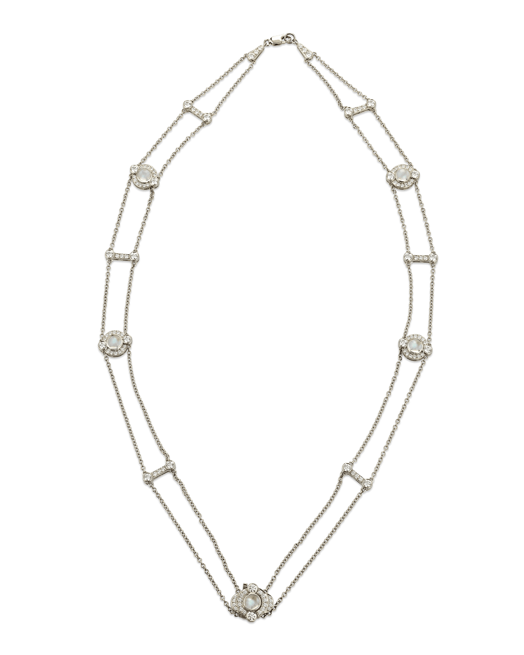 Tiffany & Co. Moonstone and Diamond Double-Strand Necklace