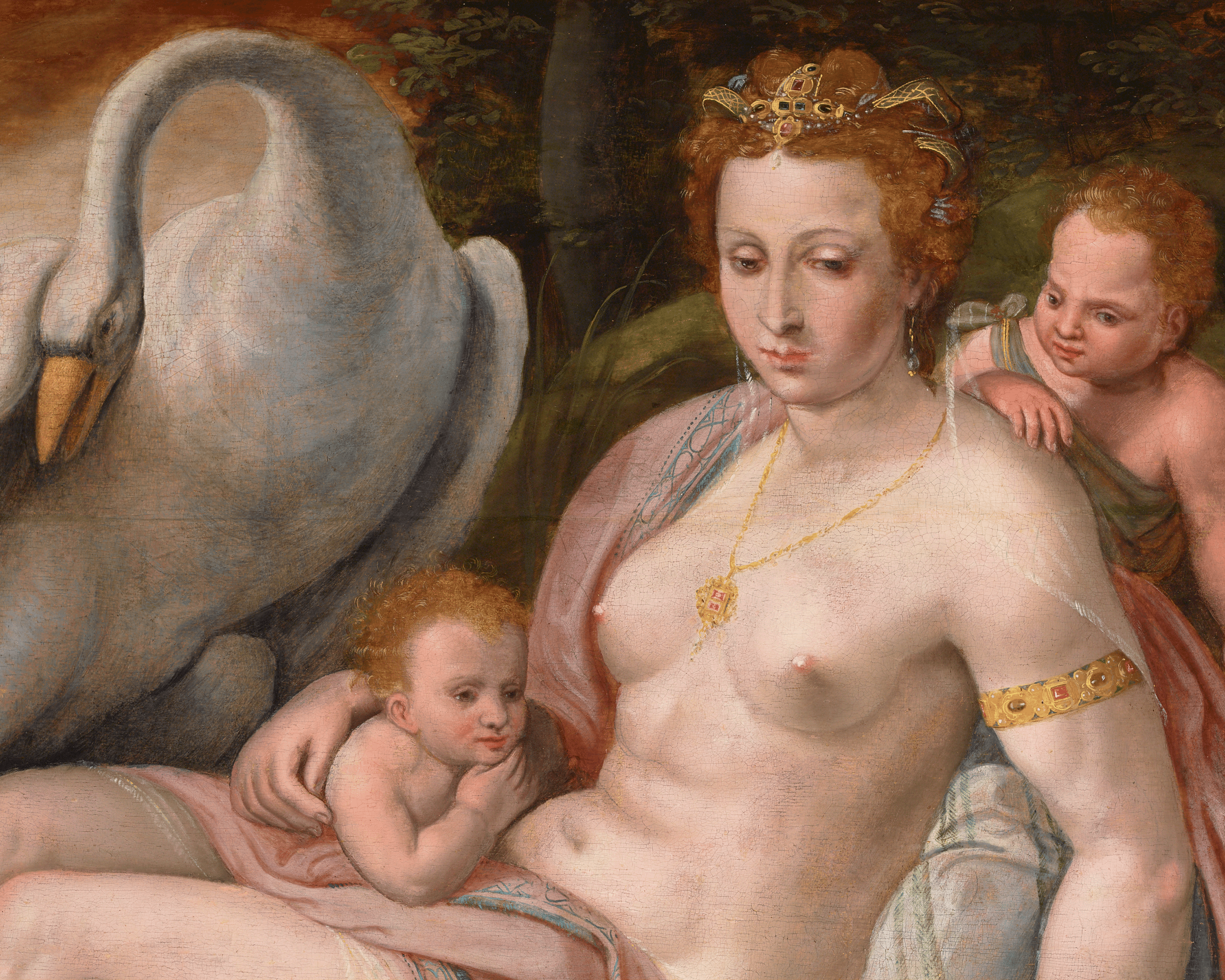 Leda and the Swan by Workshop of Bartholomaeus Spranger