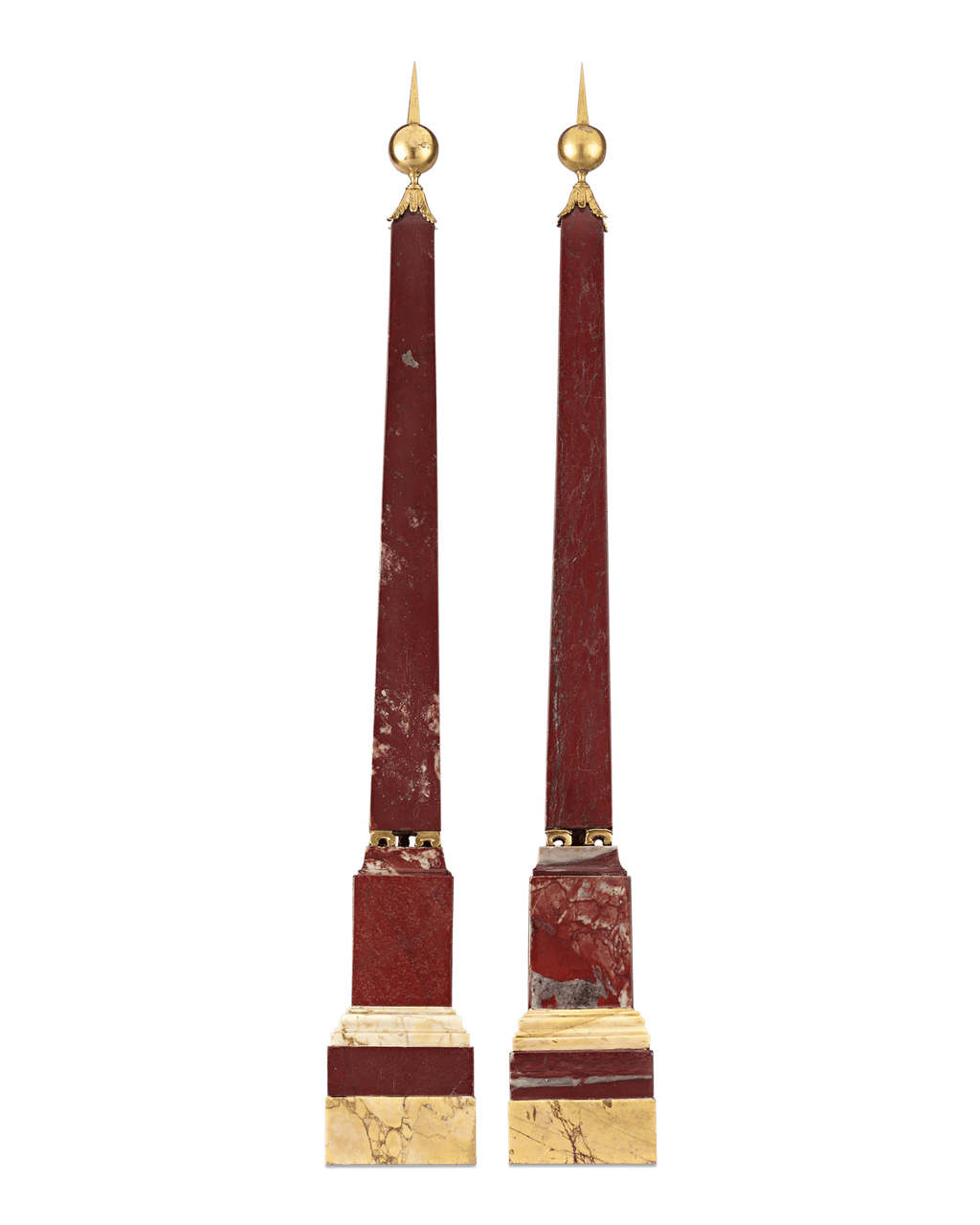 Grand Tour Marble and Ormolu Obelisks