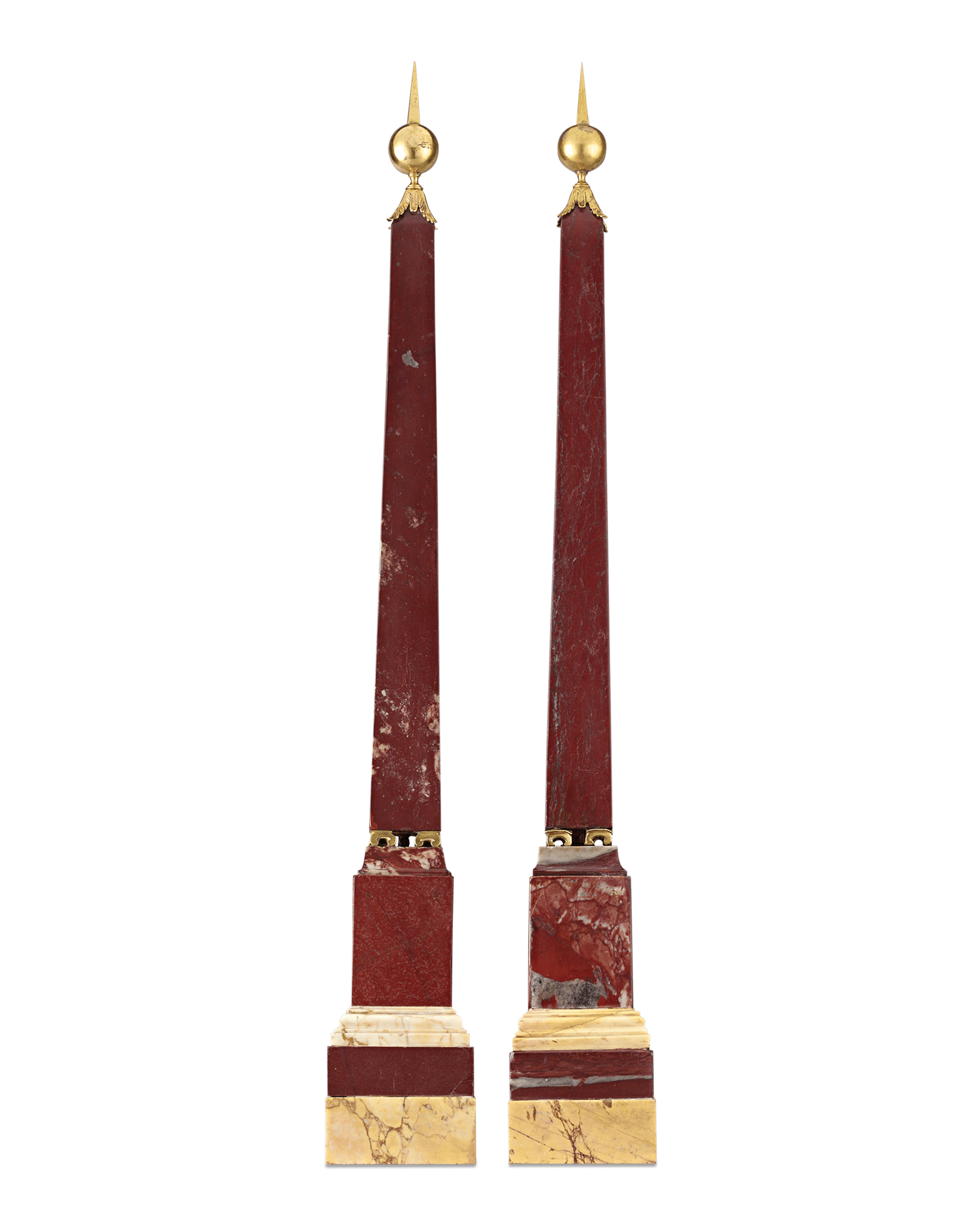 Grand Tour Marble and Ormolu Obelisks