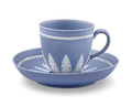 Wedgwood Pale Blue Jasperware Coffee Cup and Saucer