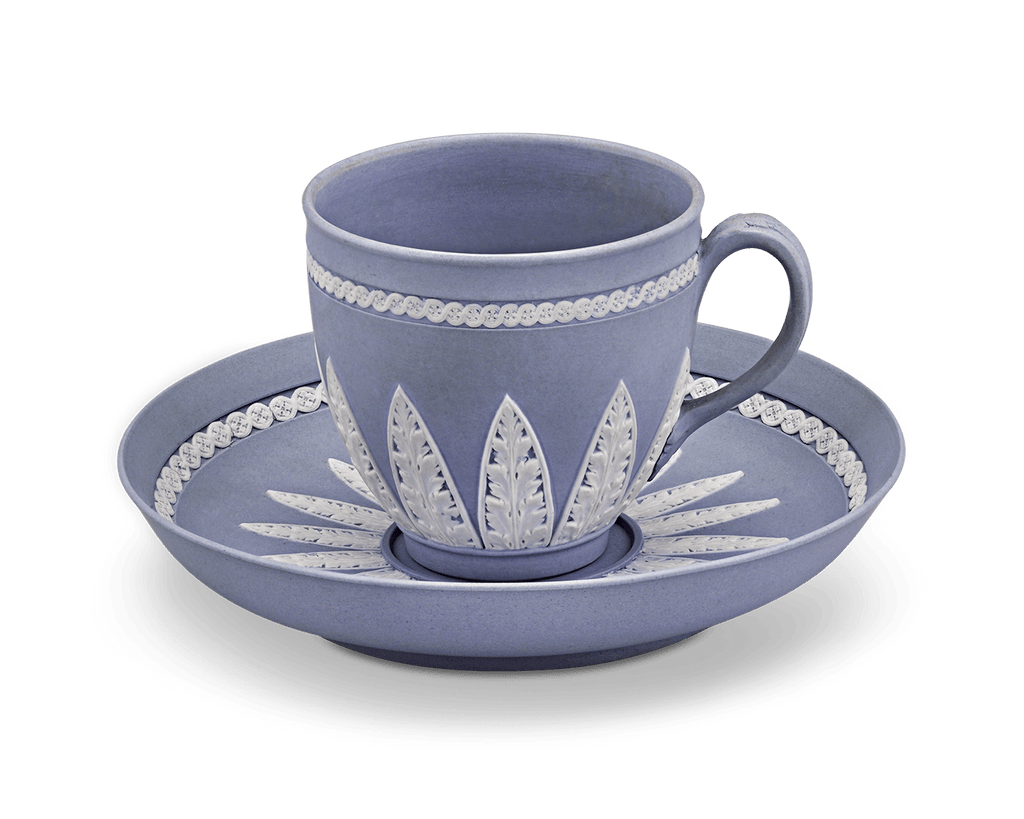 Wedgwood Pale Blue Jasperware Coffee Cup and Saucer Set