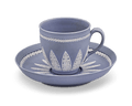 Wedgwood Pale Blue Jasperware Coffee Cup and Saucer Set
